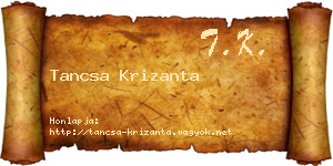 Tancsa Krizanta névjegykártya